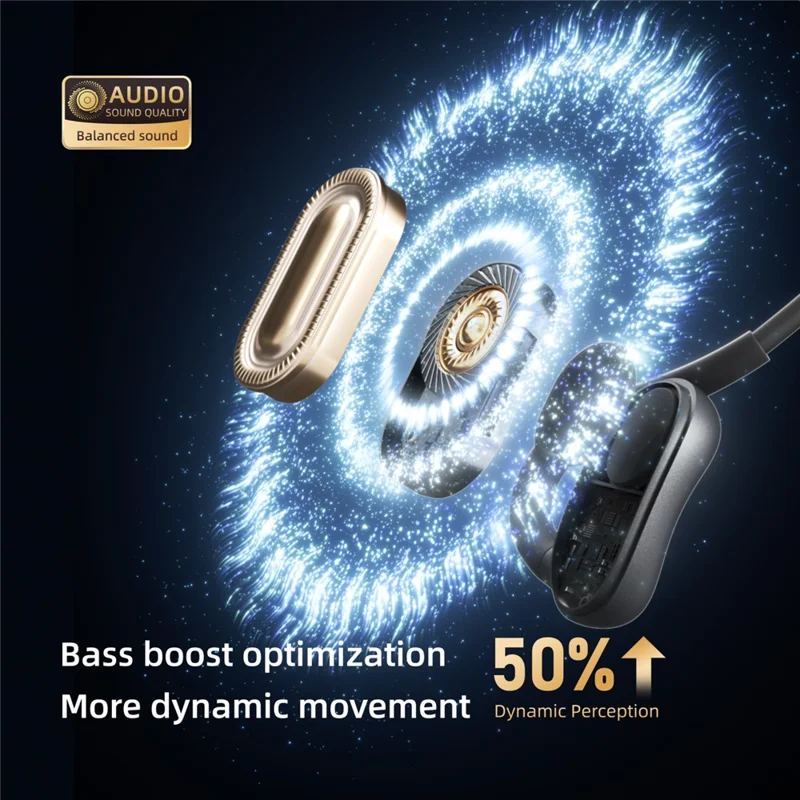 F25-B Open-Ear Air Conduction Headset Wireless Headphones IPX7 Waterproof Sports Earphones for Outdoor / Fitness - Black