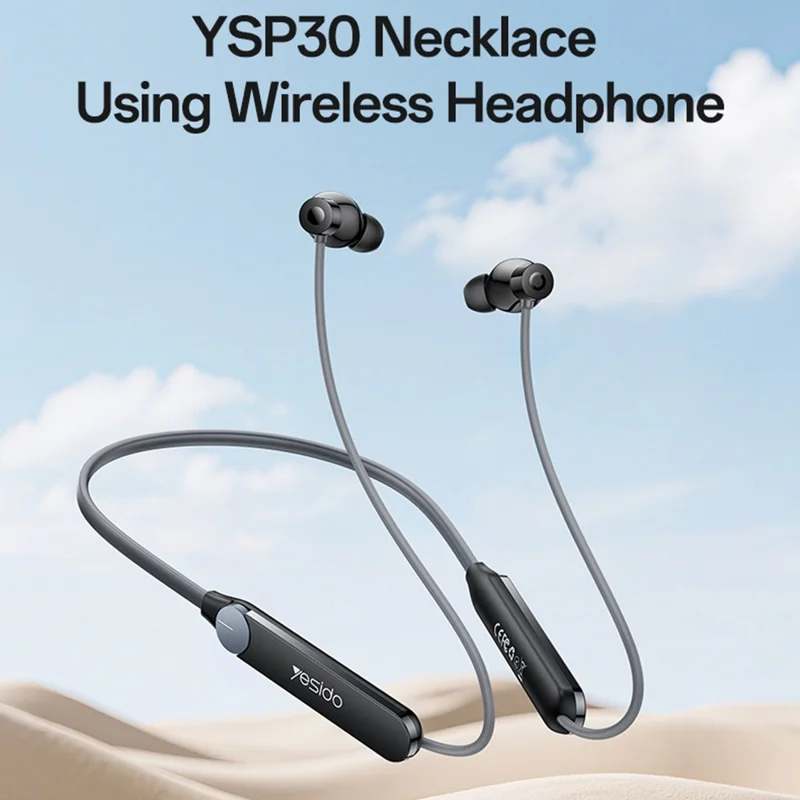 YESIDO YSP30 Neckband Bluetooth-compatible Earphones In Ear Wireless Headphones with Rotary Knob
