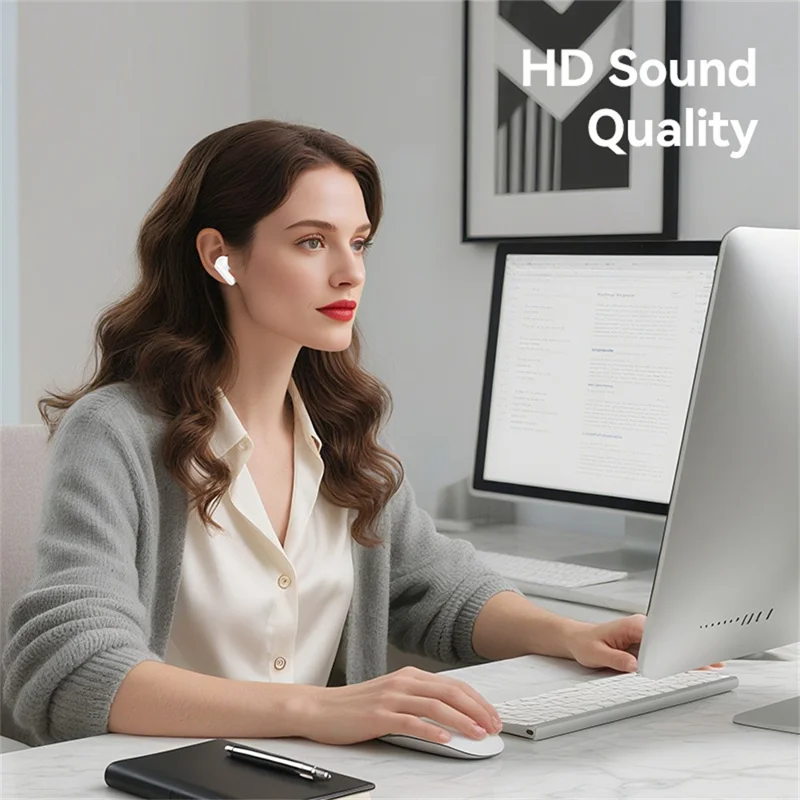 USAMS Echo E05 In-Ear Wireless Earphones Stable 13mm Dynamic Driver Headphones - Black