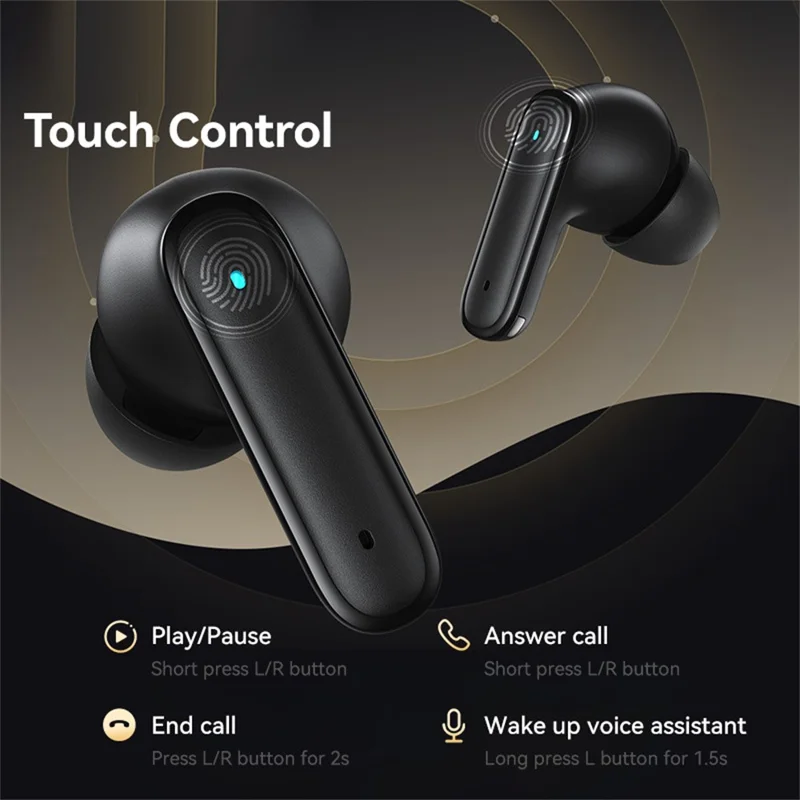 USAMS Echo E05 In-Ear Wireless Earphones Stable 13mm Dynamic Driver Headphones - Black