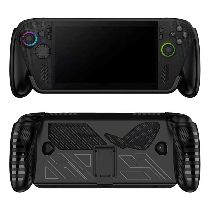 For Asus ROG Xbox Ally X (2025) / Ally (2025) Handheld TPU Case Game Console Protective Cover with Stand - Black