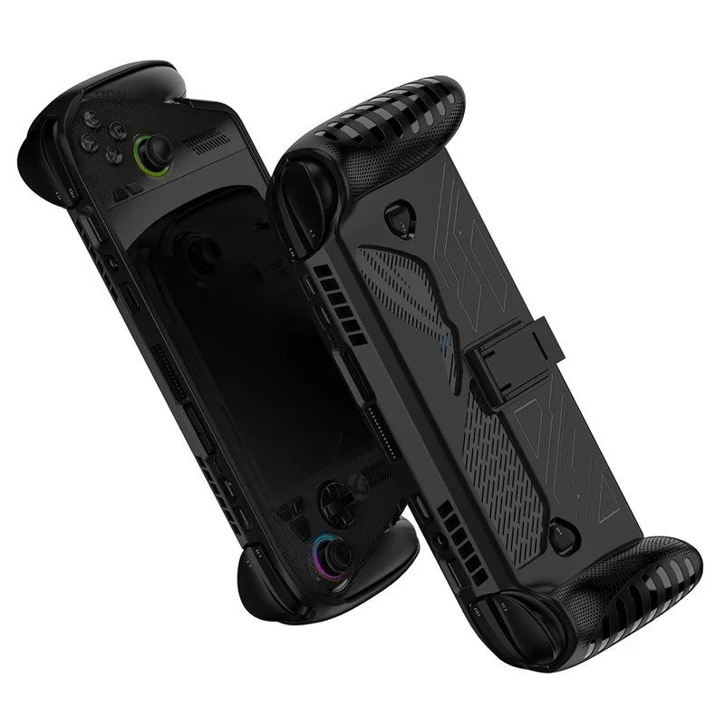 For Asus ROG Xbox Ally X (2025) / Ally (2025) Handheld TPU Case Game Console Protective Cover with Stand - Black