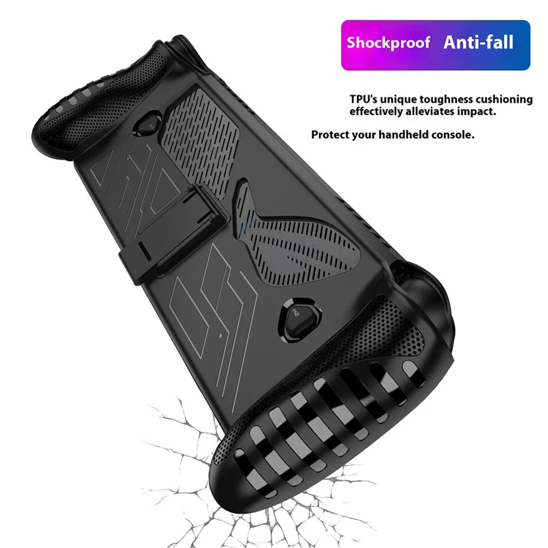 For Asus ROG Xbox Ally X (2025) / Ally (2025) Handheld TPU Case Game Console Protective Cover with Stand - Black