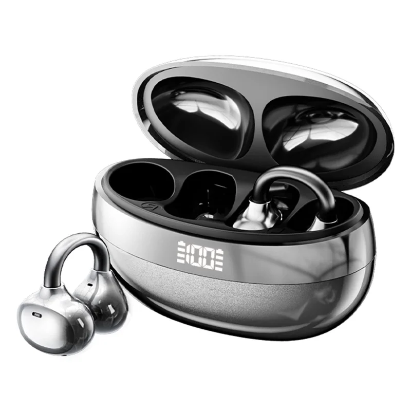 YU7 ENC Noise Reduction Wireless Headphones Clip On Sports Bluetooth-compatible Earphones - Black