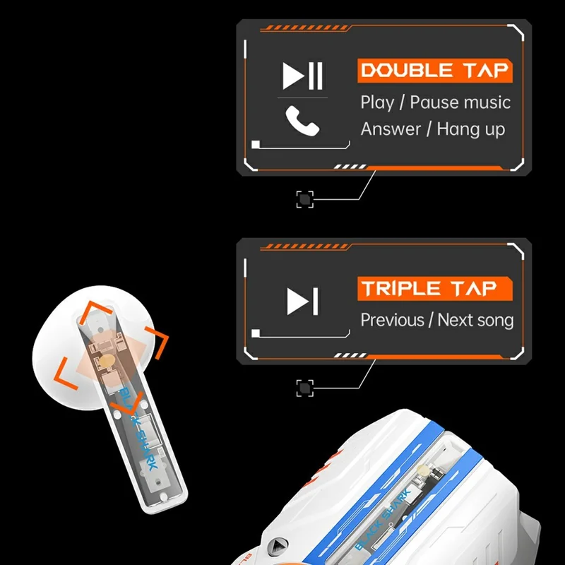 BLACK SHARK Rokas 3 TWS Auricolari Wireless con Doppio Microfono / Cancellazione del Rumore ENC - Nero