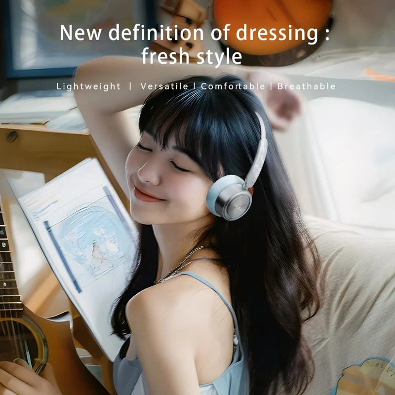 ZAODON mini Bluetooth-compatible 6.0 Headphones High Definition Audio Wireless Over Ear Headset - Blue