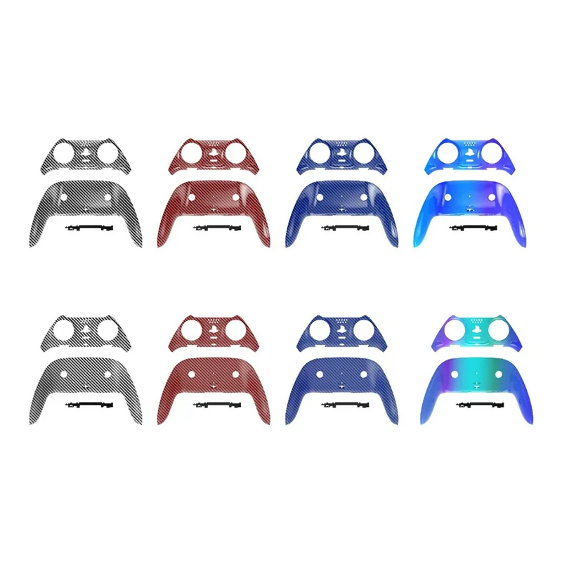 Housing Shell til Sony PlayStation 5 DualSense Edge-spilcontroller med struktur af kulfiber, for- og bagside i PC - gradient blå