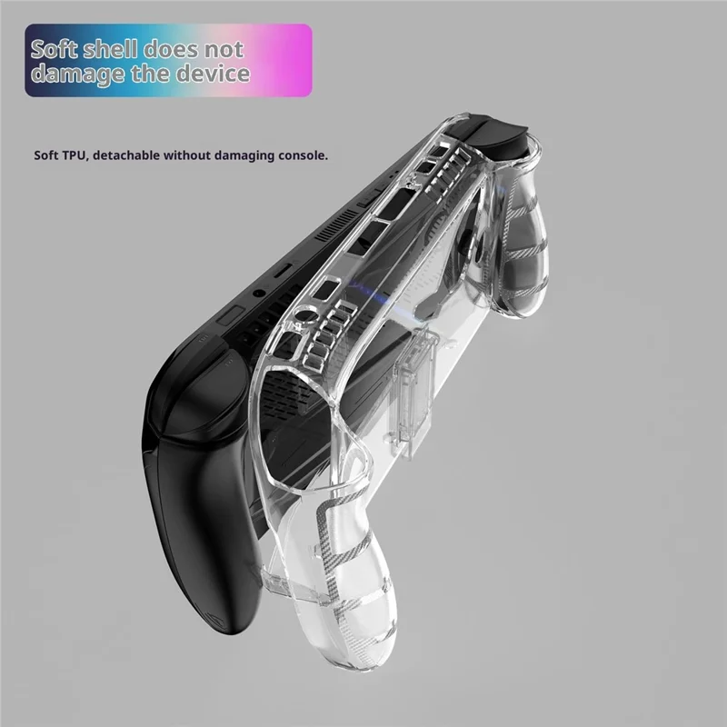 Gennemsigtigt TPU-beskyttelsesetui med stand til Asus ROG Xbox Ally (2025) / Xbox Ally X (2025) spilstyring