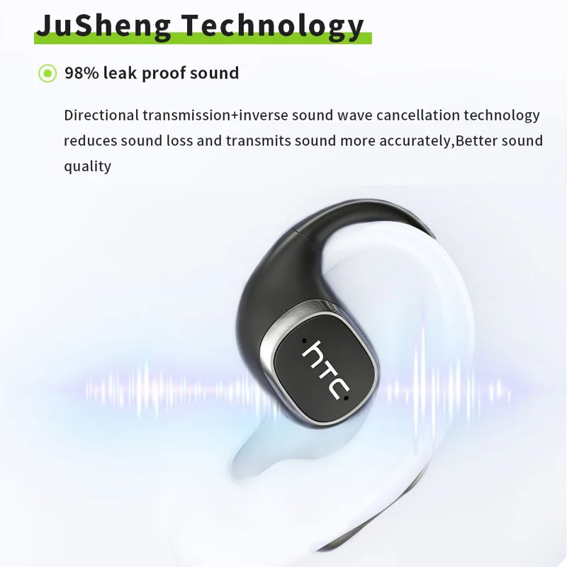 Fones de ouvido sem fio com tela LCD, som estéreo BASS e Bluetooth 6.0 compatível - Preto