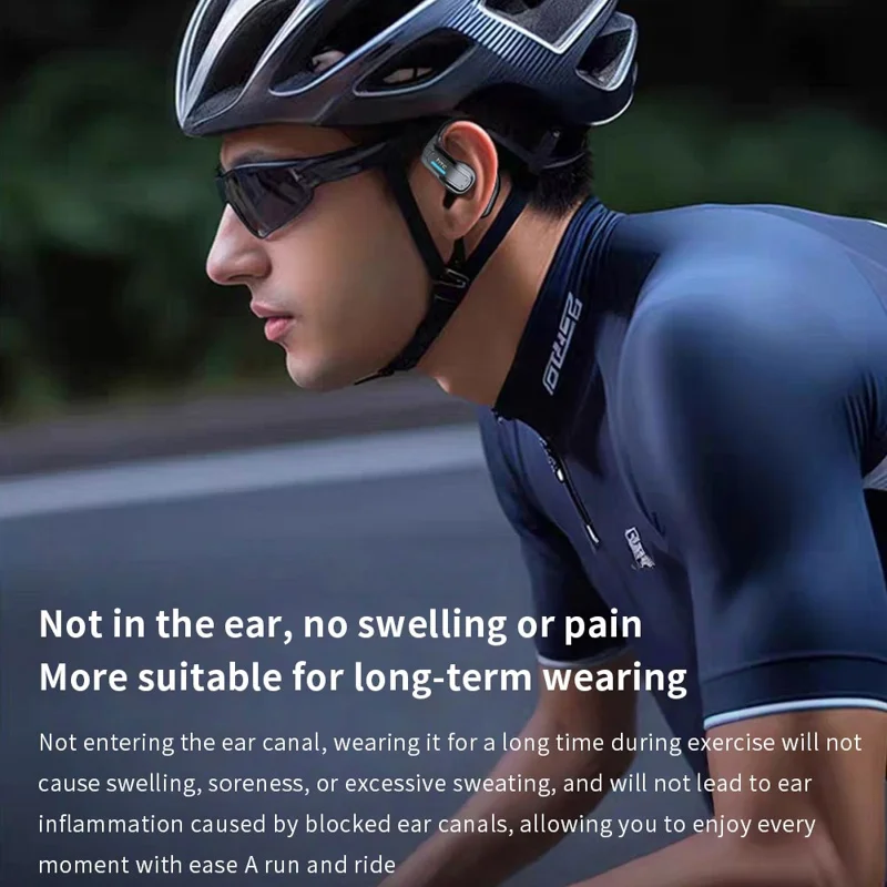 HTC NE02 Bluetooth-Compatible V6.0 Open-Ear Headphones Wireless Earbuds Long Battery Life High Sound Quality - Black