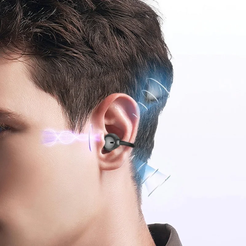 Fones de Ouvido Bluetooth 6.0 HTC NE55 com Clipe, Resistentes à Água IPX4, Estéreo HiFi, Cancelamento de Ruído e Esportivos - Ternido