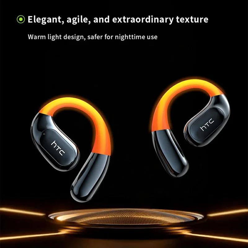 HTC NE12 Bluetooth V6.0 Trådlösa Hörlurar Sport Trådlösa Öronsnäckor med Låg Latens, Brusreducering, HD-samtal - Svart