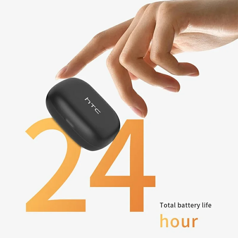 HTC NE12 Bluetooth V6.0 Trådlösa Hörlurar Sport Trådlösa Öronsnäckor med Låg Latens, Brusreducering, HD-samtal - Svart