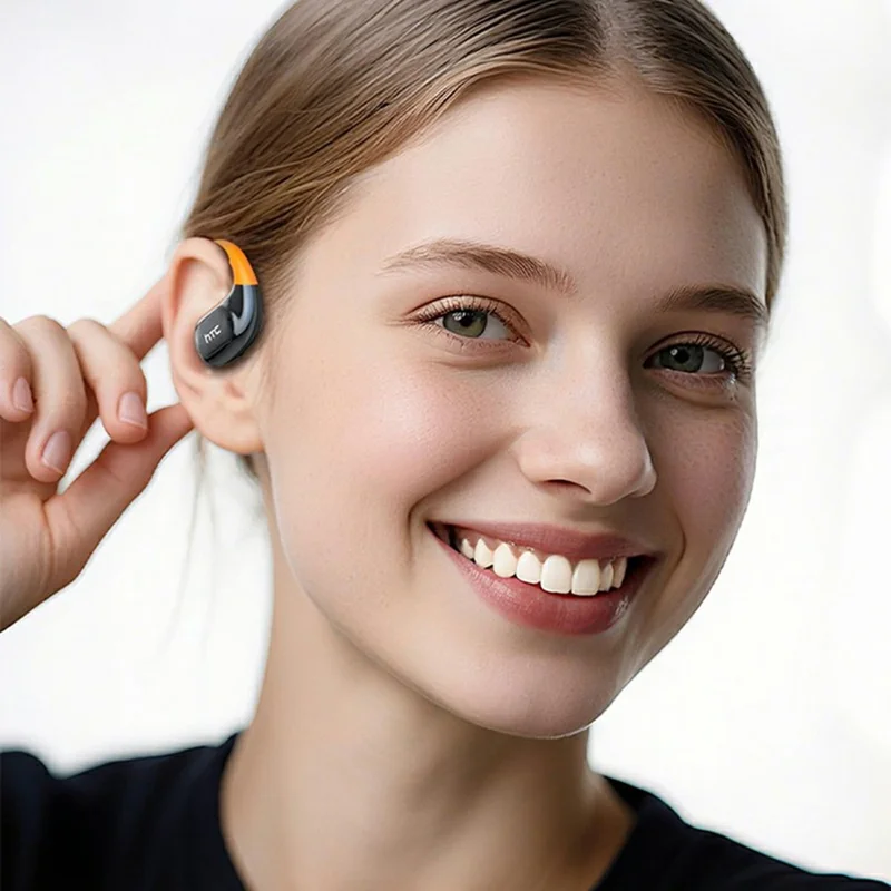 HTC NE12 Bluetooth V6.0 Trådlösa Hörlurar Sport Trådlösa Öronsnäckor med Låg Latens, Brusreducering, HD-samtal - Svart