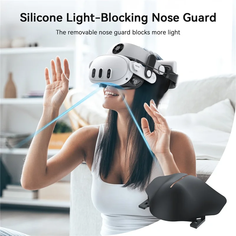 AMVR FC4A voor Meta Quest 3 gezichtsmasker PU-leer + ijszijde vervangbaar gezichtsbedekkingskussen VR-headsetaccessoires