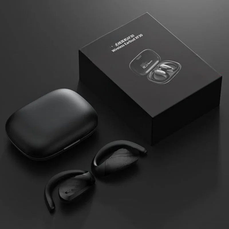 LENOVO ERAZER XF30 Écouteurs sans fil avec crochets d'oreille Son 360° Écouteurs ouverts Bluetooth Mode à faible latence pour le jeu et le streaming - Noir