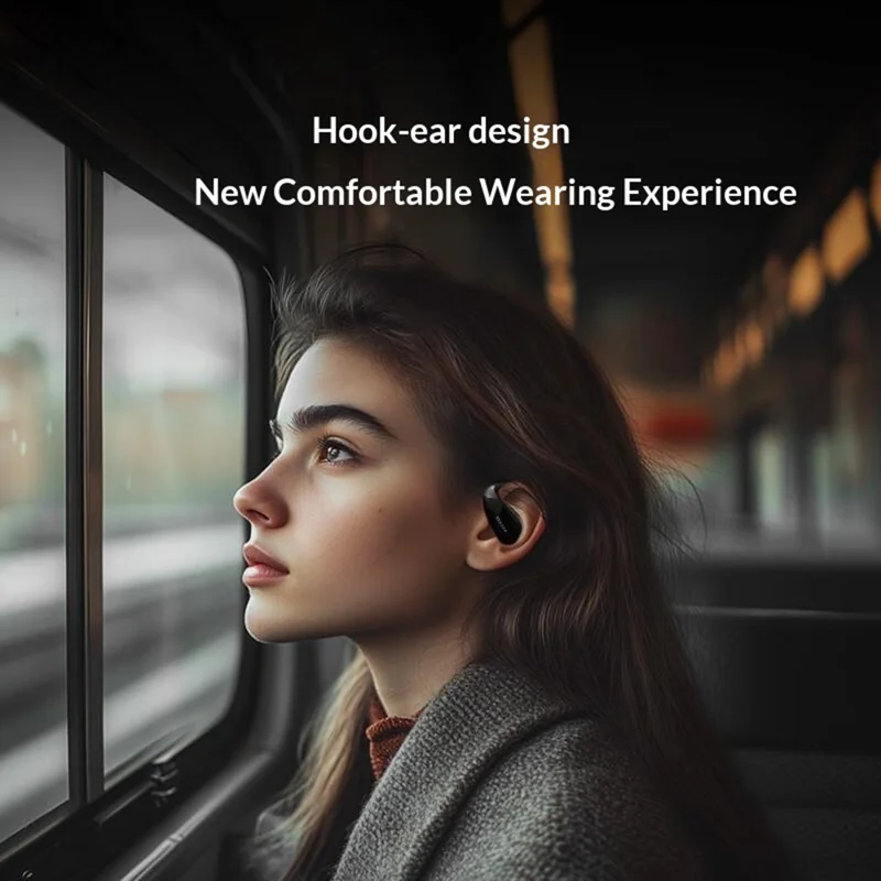 LENOVO ERAZER XF30 Écouteurs sans fil avec crochets d'oreille Son 360° Écouteurs ouverts Bluetooth Mode à faible latence pour le jeu et le streaming - Noir