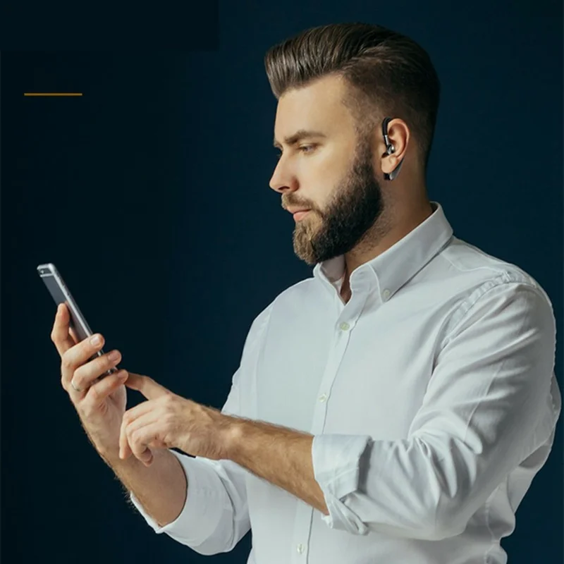 Écouteur sans fil à crochet d'oreille rotatif Bluetooth 10 m, écouteur sport sans fil à rotation de 180°