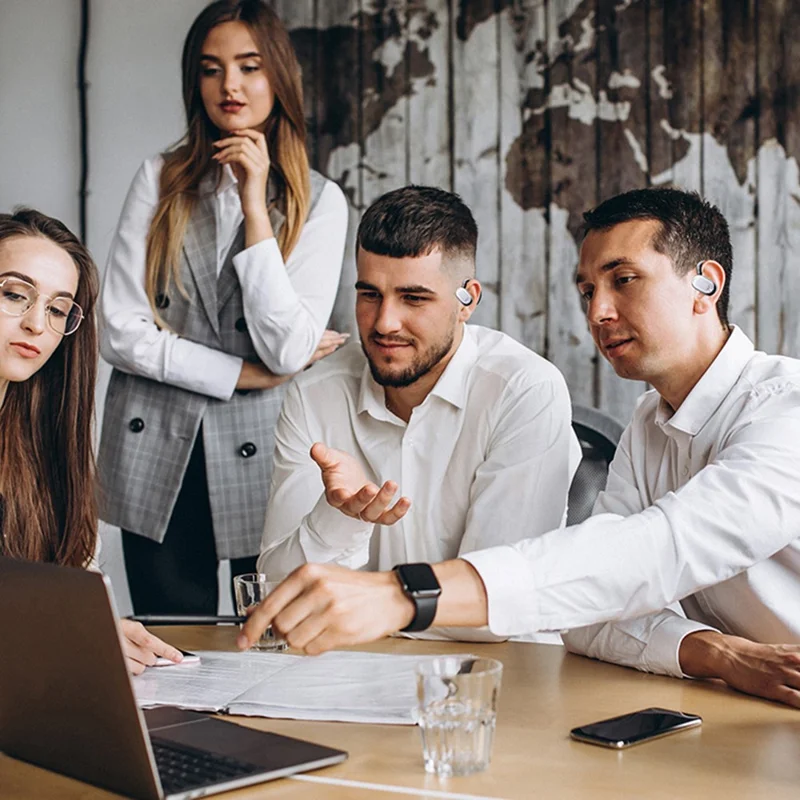 T29 Over-Ear Bluetooth-Compatible Earphones with Noise Reduction Real-Time Transcription AI Multilingual Translation Earbuds - Black