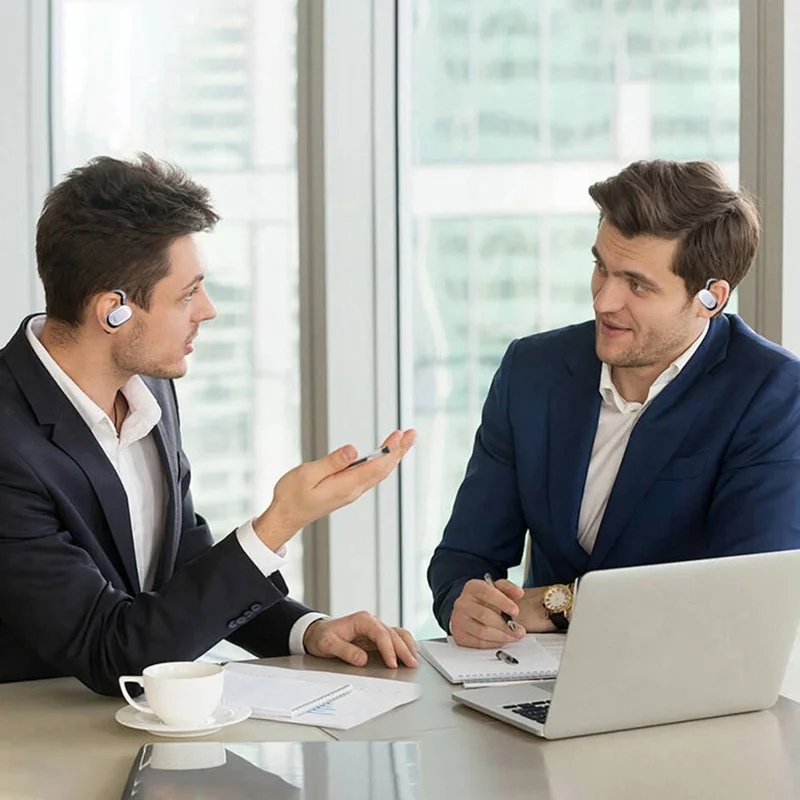 T29 Over-Ear Bluetooth-Compatible Earphones with Noise Reduction Real-Time Transcription AI Multilingual Translation Earbuds - Black