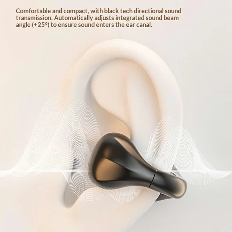 AIGO CJ155 Clip-On True Wireless Bluetooth-Compatible Наушники с высоким качеством звука и чехлом для зарядки — бежевый