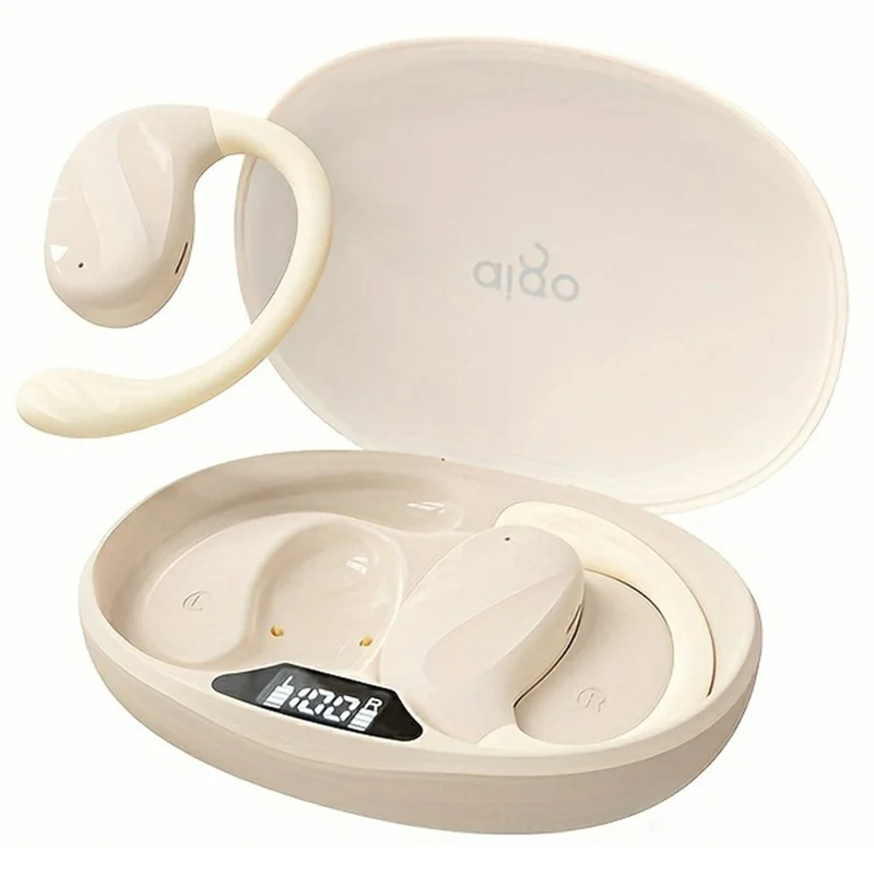 AIGO SJ225 On-Ear-Hook True Wireless-Kopfhörer Bluetooth-kompatibel High-Sound-Ohrhörer mit Ladeetui - Beige