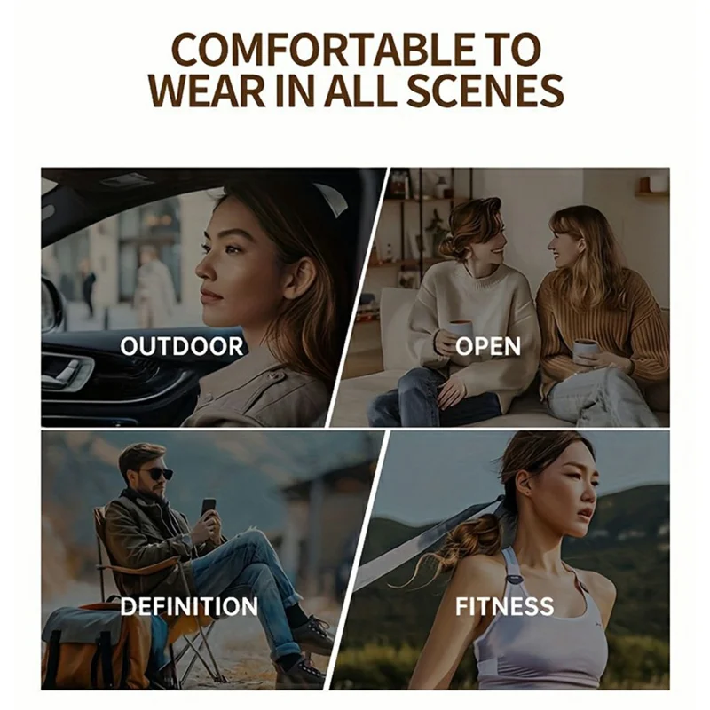 AIGO SJ225 On-Ear-Hook True Wireless-Kopfhörer Bluetooth-kompatibel High-Sound-Ohrhörer mit Ladeetui - Beige