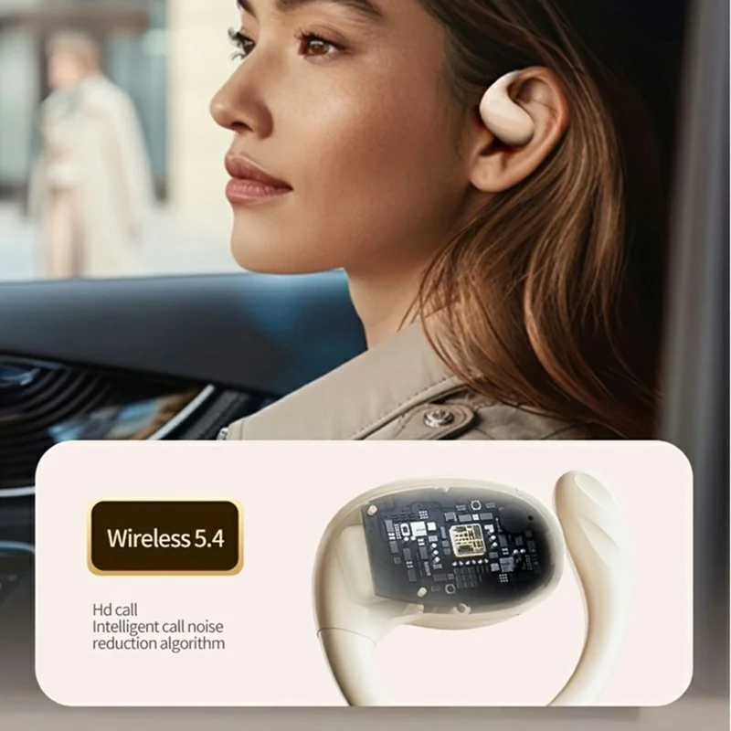 AIGO SJ225 On-Ear-Hook True Wireless-Kopfhörer Bluetooth-kompatibel High-Sound-Ohrhörer mit Ladeetui - Beige