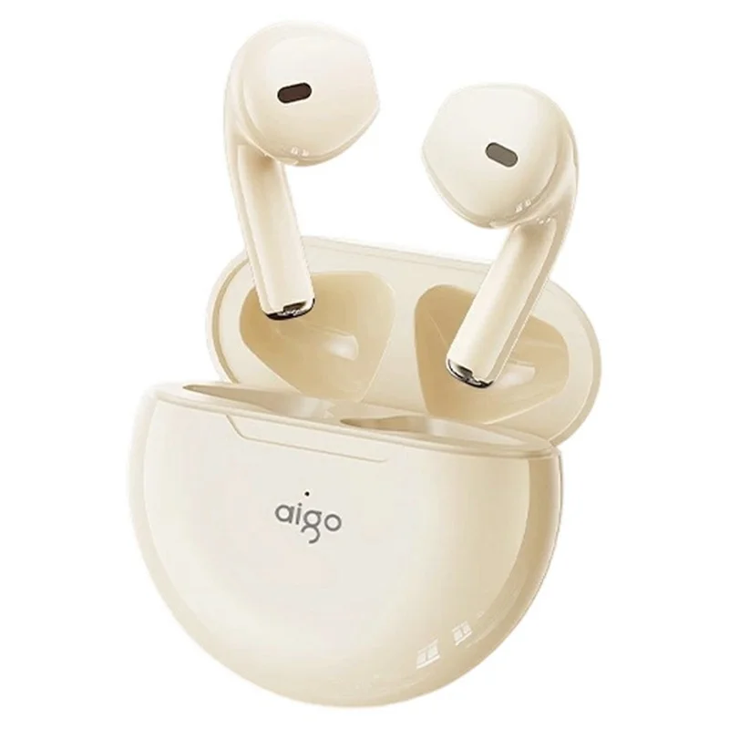 AIGO TJ07 Semi-In-Ear True Wireless Bluetooth-Compatible Earphones Smart Touch Earbuds with Charging Case - Beige
