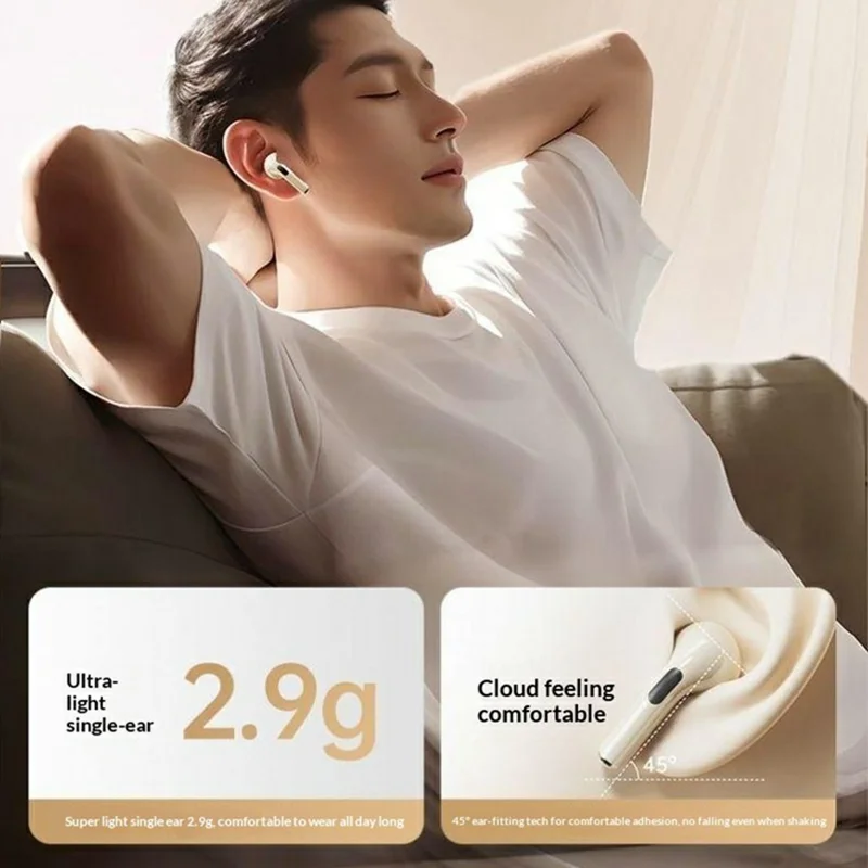 AIGO TJ07 Semi-In-Ear True Wireless Bluetooth-Compatible Earphones Smart Touch Earbuds with Charging Case - Beige