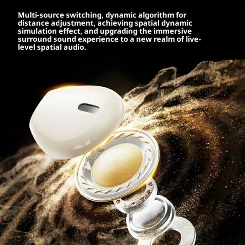 AIGO TJ07 Semi-In-Ear True Wireless Bluetooth-Compatible Earphones Smart Touch Earbuds with Charging Case - Beige