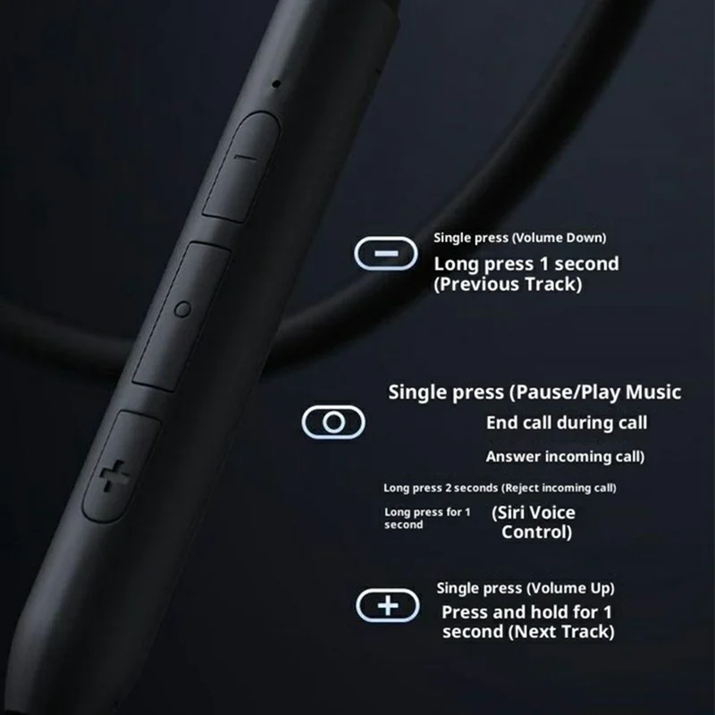 AIGO WJ02 Auscultadores Intra-auriculares com Colarinho Sem Fios Bluetooth com Imã Anti-emaranhamento - Preto