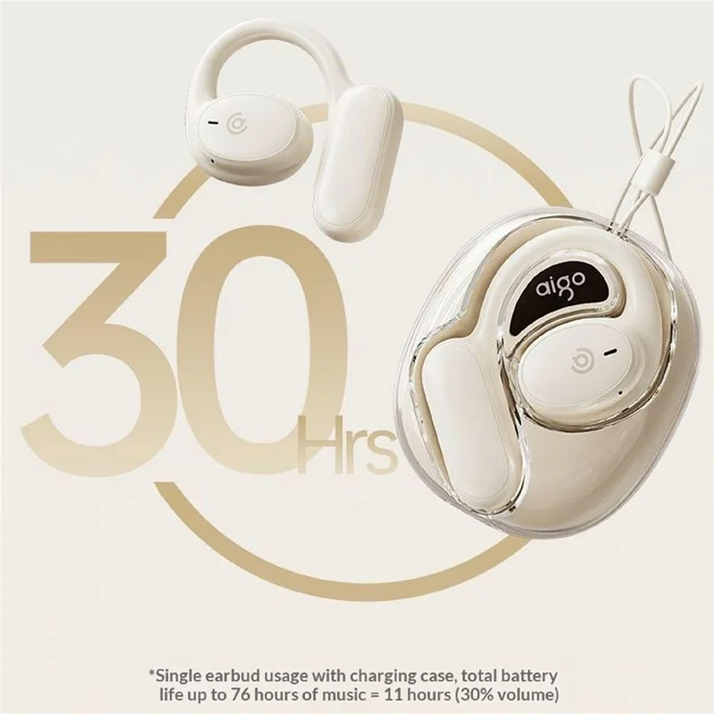 AIGO SJ235 Накладные спортивные наушники-крючки, полностью беспроводные Bluetooth-наушники с зарядным чехлом