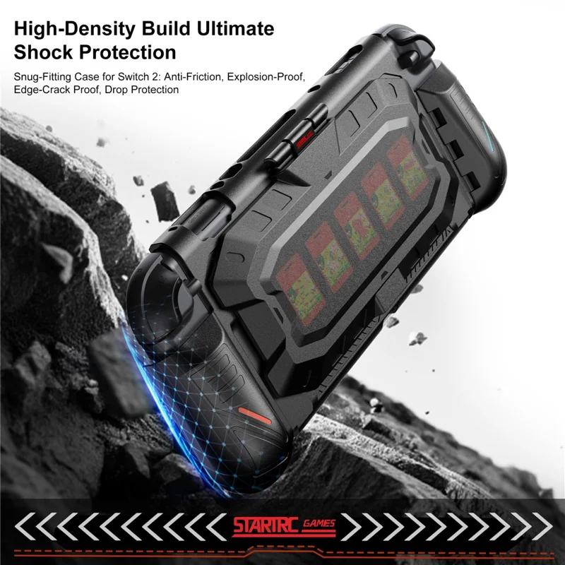 STARTRC GAMES For Nintendo Switch 2 Case TPU+PC Protective Cover with Removable Game Card Storage Back Case Anti-Drop Anti-Scratch