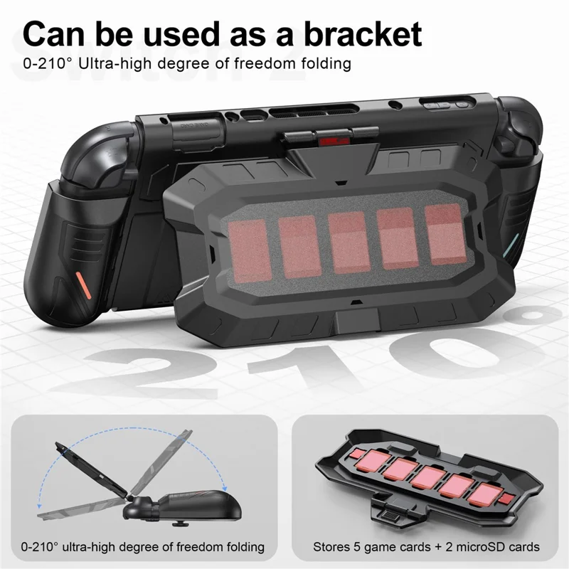 STARTRC GAMES For Nintendo Switch 2 Case TPU+PC Protective Cover with Removable Game Card Storage Back Case Anti-Drop Anti-Scratch