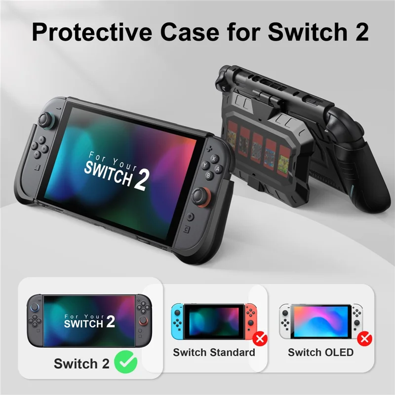 STARTRC GAMES For Nintendo Switch 2 Case TPU+PC Protective Cover with Removable Game Card Storage Back Case Anti-Drop Anti-Scratch