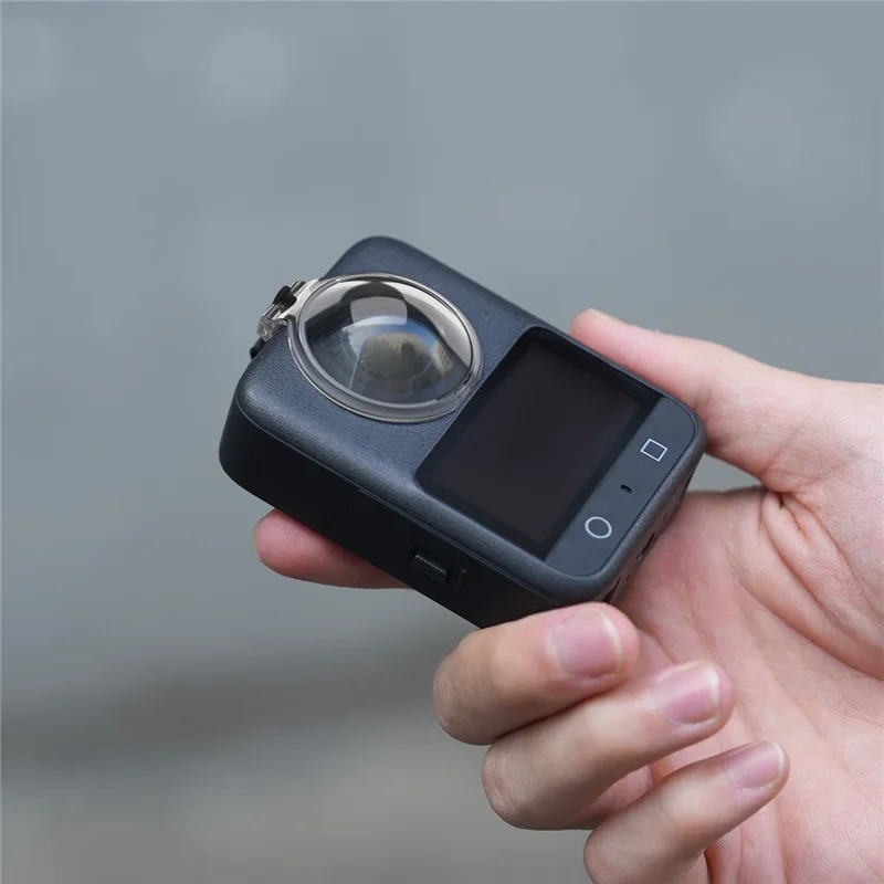 SUNNYLIFE OS-G041 لجهاز DJI Osmo 360 واقي العدسة غطاء واقٍ متكامل مقاوم للخدوش للكاميرا بانورامية - رمادي شفاف