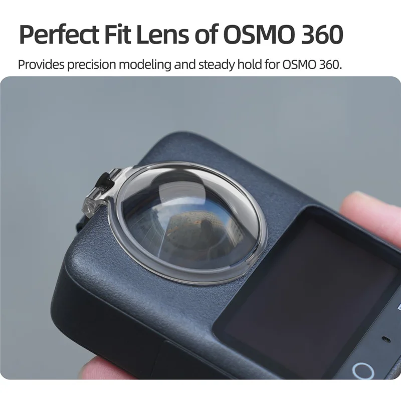 SUNNYLIFE OS-G041 لجهاز DJI Osmo 360 واقي العدسة غطاء واقٍ متكامل مقاوم للخدوش للكاميرا بانورامية - رمادي شفاف