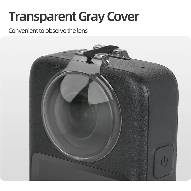 SUNNYLIFE OS-G041 لجهاز DJI Osmo 360 واقي العدسة غطاء واقٍ متكامل مقاوم للخدوش للكاميرا بانورامية - رمادي شفاف