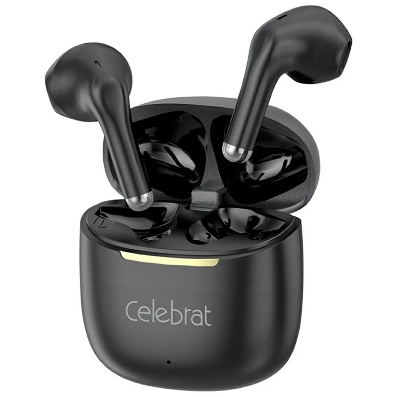 CELEBRAT W79 Semi In-Ear Wireless Earbuds Bluetooth-compatible 5.4 13mm Driver HiFi Audio Earbuds - Black