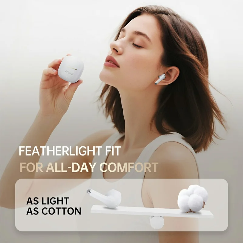 CELEBRAT W79 Semi In-Ear Wireless Earbuds Bluetooth-compatible 5.4 13mm Driver HiFi Audio Earbuds - Black