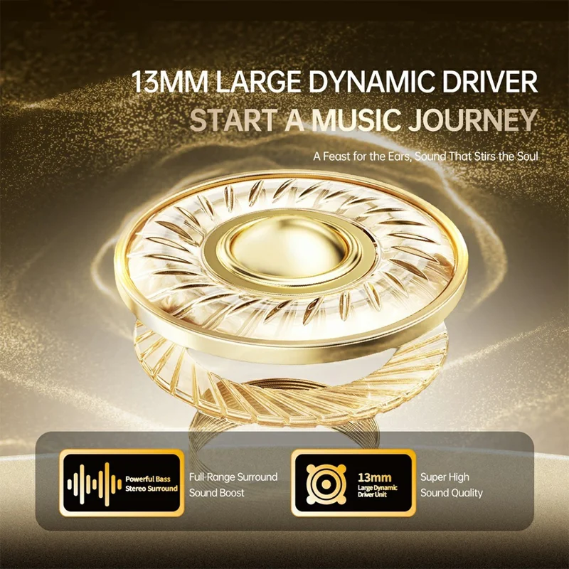 CELEBRAT W79 Semi In-Ear Wireless Earbuds Bluetooth-compatible 5.4 13mm Driver HiFi Audio Earbuds - Black