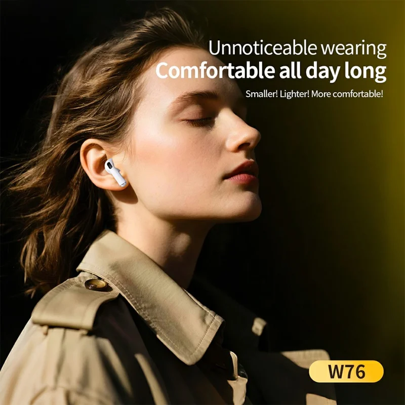 CELEBRAT W76 Wireless Earbuds HiFi Audio Bluetooth-compatible 5.4 Earbuds with Smart Color Touch Screen Charging Case