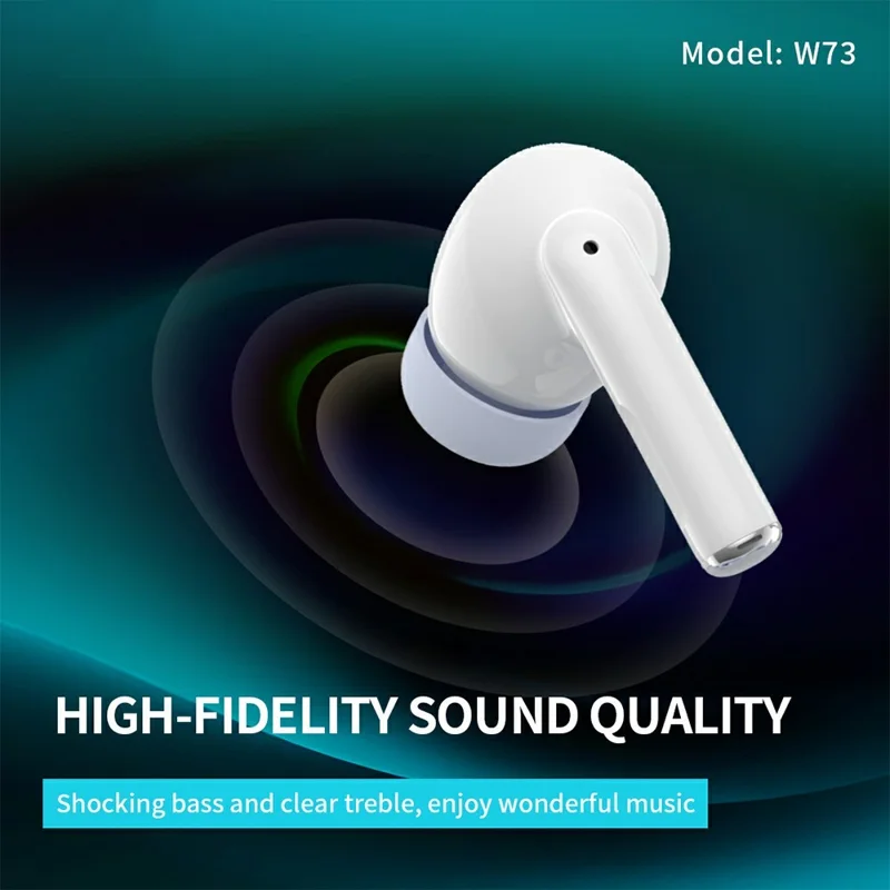 CELEBRAT W73 IPX4 Waterproof Wireless Earbuds Spatial Audio Bluetooth-compatible 5.4 In-Ear Sports Earbuds - White