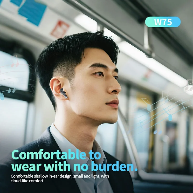 Беспроводные наушники CELEBRAT W75, Bluetooth 5.4, высокое качество звука, вставные наушники — черные