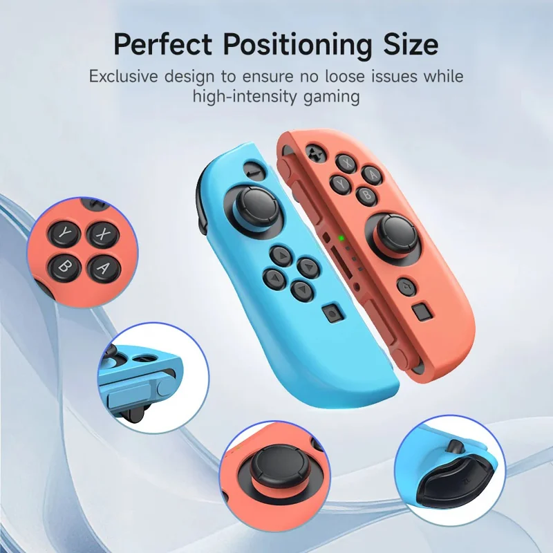 EASYSMX A02 For Nintendo Switch 2 Game Console Transparent Protective Case with Silicone Joy-Con Grip Handle Cover Set