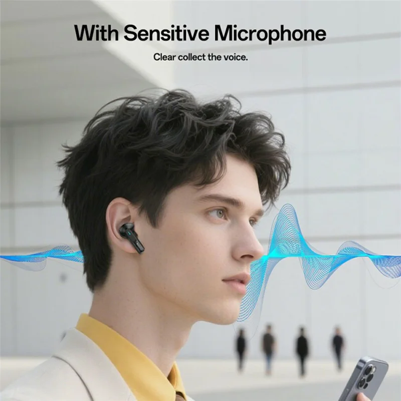 YESIDO TWS39 Wireless Earbuds Bluetooth-compatible 5.3 Semi In-Ear TWS Earbuds with Dual ENC Noise Cancellation Mic