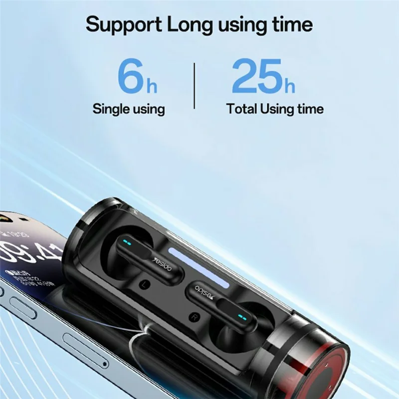 YESIDO TWS39 Wireless Earbuds Bluetooth-compatible 5.3 Semi In-Ear TWS Earbuds with Dual ENC Noise Cancellation Mic