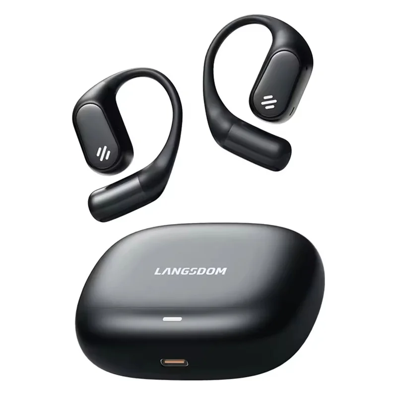 LANGSDOM TE09 Wireless Earphones OWS Ear-Hook Earbuds for Music / Calls - Black