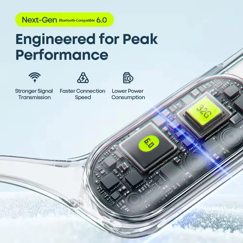 LANGSDOM BE23 Bone Conduction Earphones Waterproof Open Ear Bluetooth-compatible Earphones Built-in 32GB Storage - Black